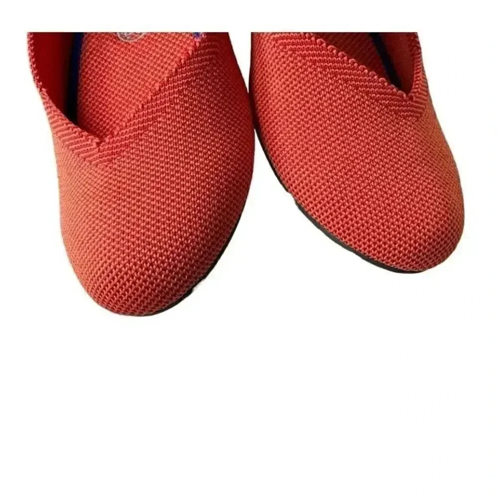 Rothy's Persimmon Marina Stripe Retired Women’s Round Toe Flats SZ 7.5